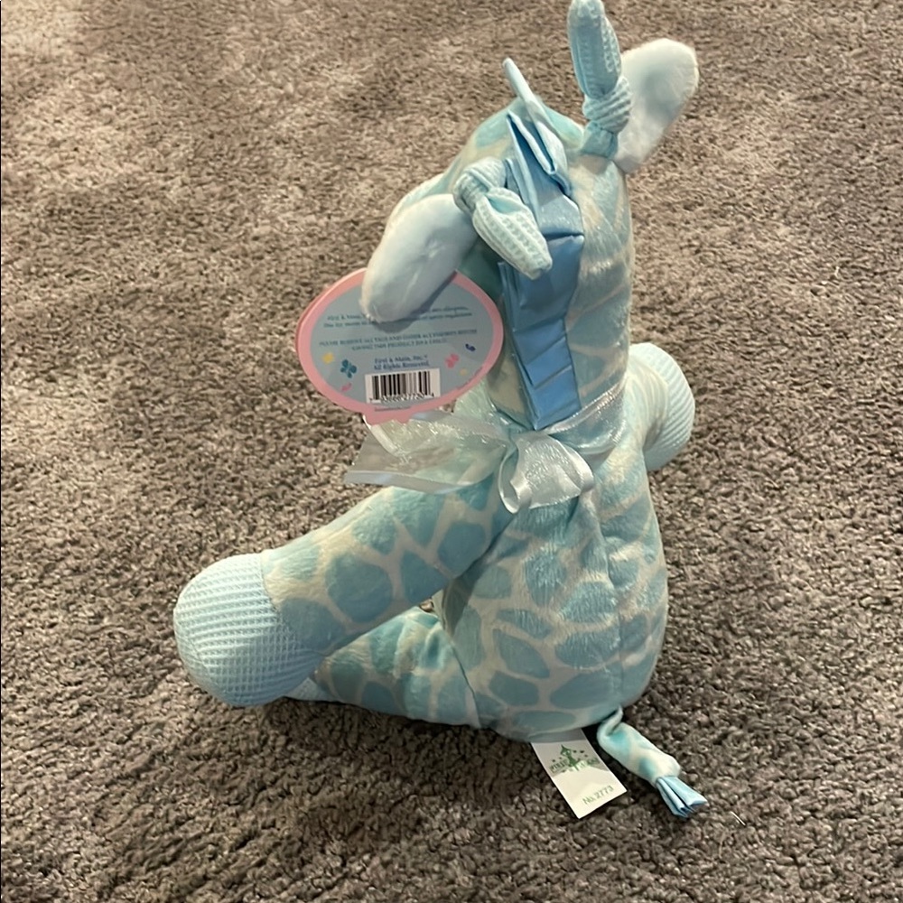 NWT First and Main Jingles 11” blue sitting giraffe - Picture 3 of 4